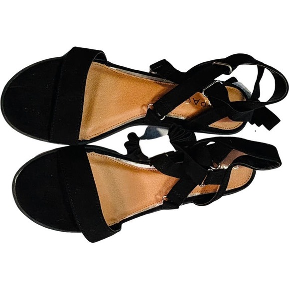 NWOT Rampage RAM-Henna Gladiator Style Ankle Wrap Heeled Sandals Women's Sz 8M - Picture 4 of 9